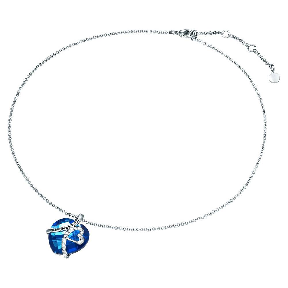 Rafaela Donata Kette mit Anhänger Zirkonia weiß Glas blau Versandkostenfrei