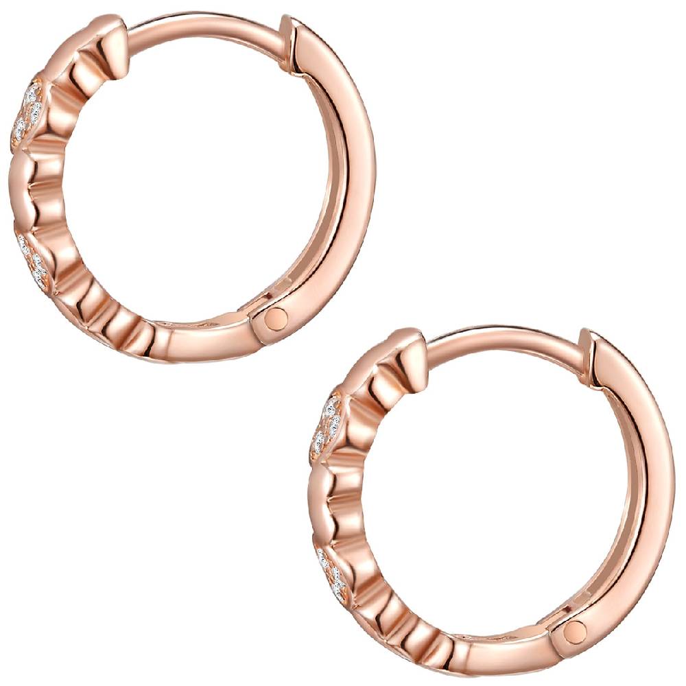 Rafaela Donata Creolen Sterling Silber roségold Zirkonia weiß Saisonschlussverkauf