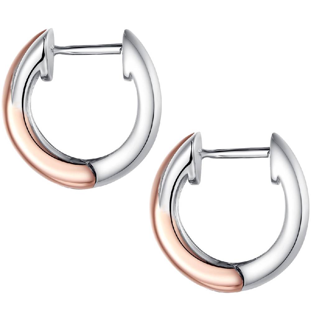 Rafaela Donata Klappcreolen Sterling Silber bi-Color Diamant weiß Vatertagsangebot
