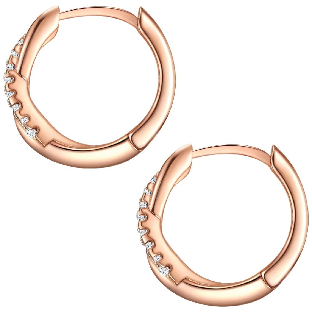 Rafaela Donata Klappcreolen Sterling Silber roségold Zirkonia weiß Valentinstagsangebot