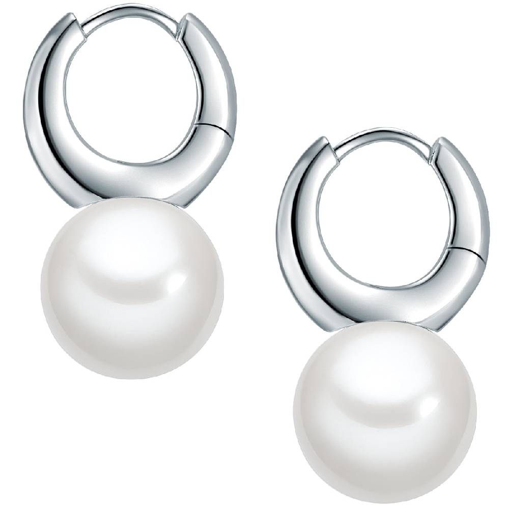Rafaela Donata Creolen Sterling Silber Muschelkernperle weiß Neuheiten