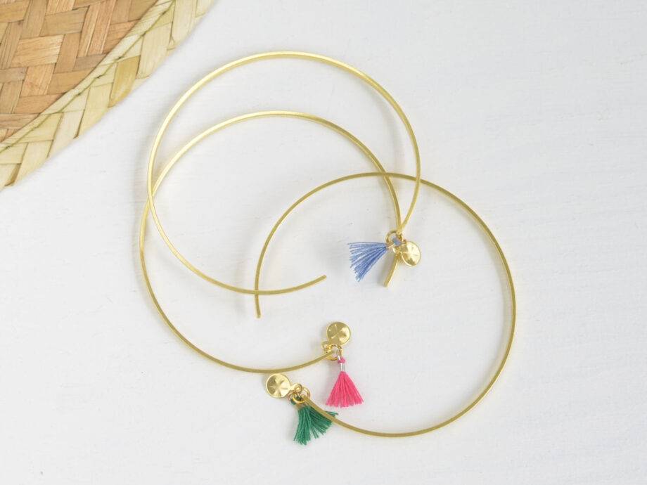 Renna Deluxe Armreif in Gold, Goldarmreif mit niedlicher Tassel im Boho-Stil VIP-Rabatte