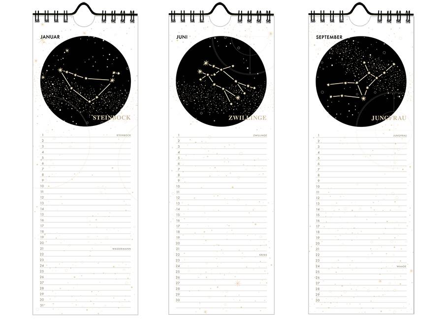 Renna Deluxe GEBURTSTAGSKALENDER Sternzeichen immerwährend Tiefpreis