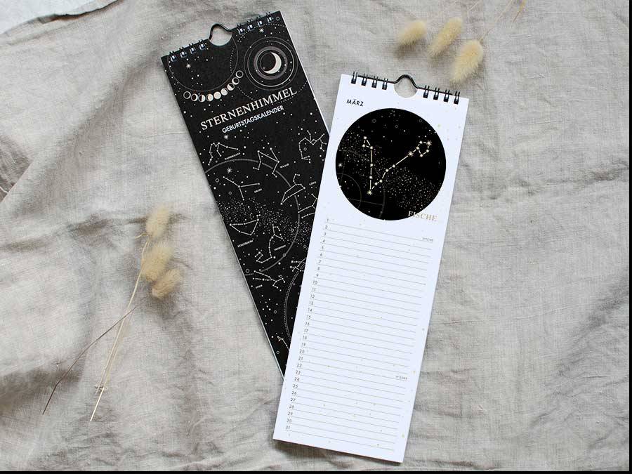 Renna Deluxe GEBURTSTAGSKALENDER Sternzeichen immerwährend Tiefpreis