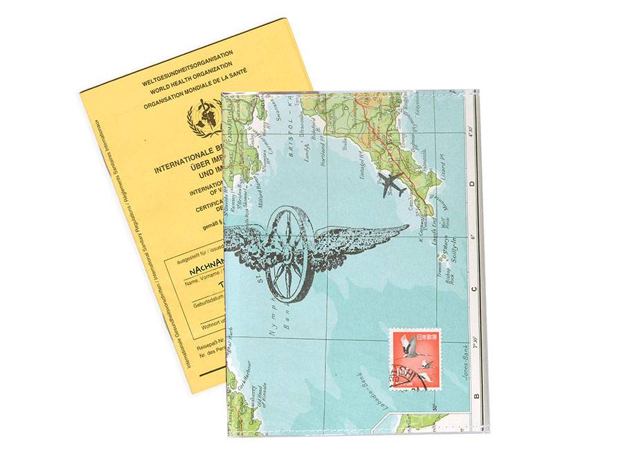 Renna Deluxe Atlas Impfpass Hülle aus Landkarten Super Sparpreis