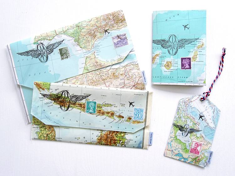 Renna Deluxe Atlas Impfpass Hülle aus Landkarten Super Sparpreis