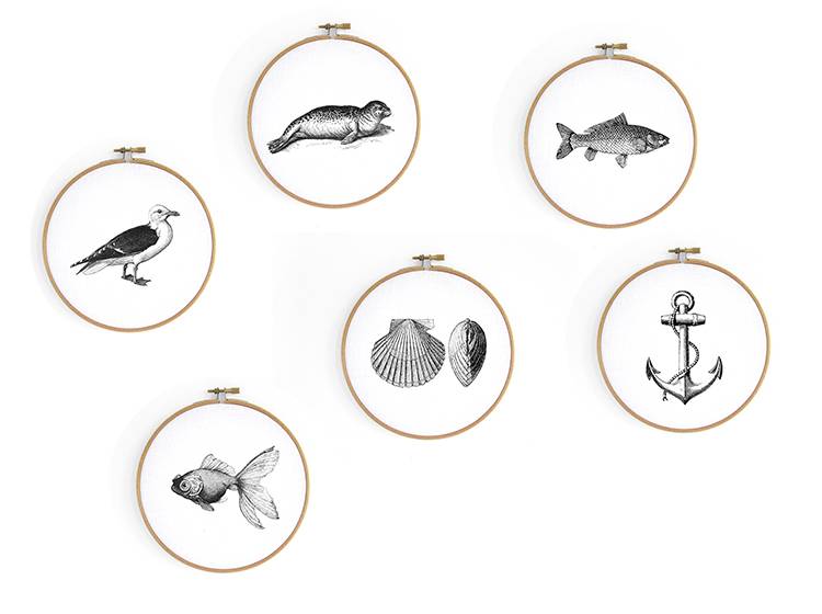 Renna Deluxe MOND _ Bild im Stickrahmen Clearance-Verkauf