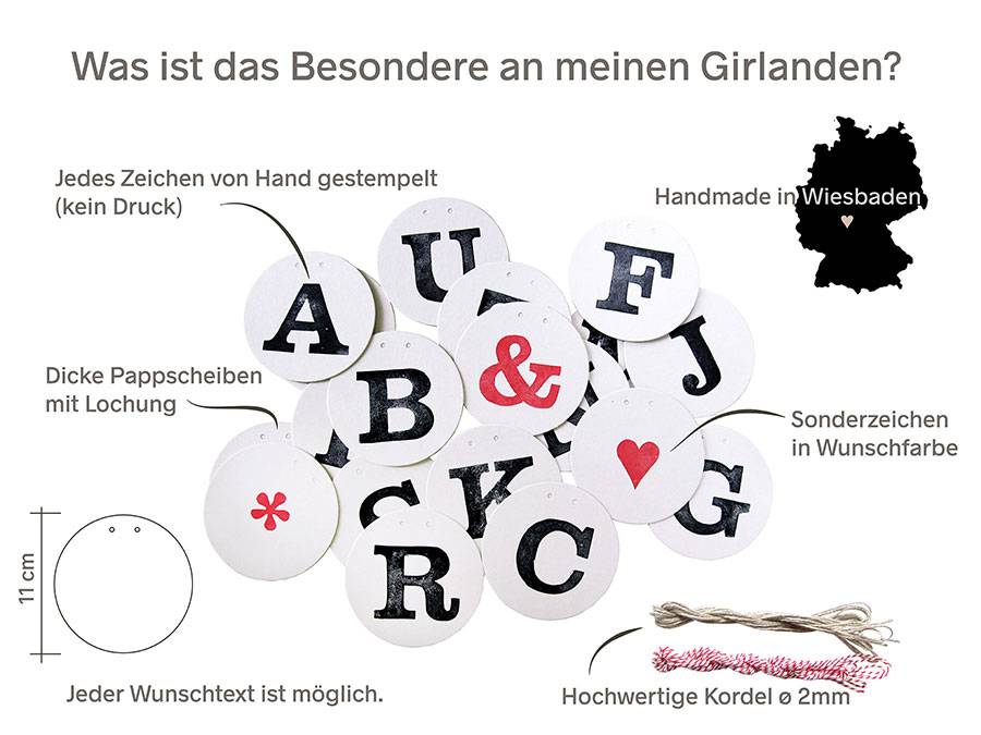 Renna Deluxe DANKE Girlande Hochzeitsgirlande Preisnachlass
