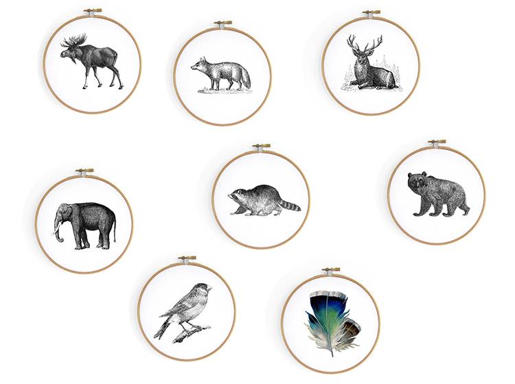 Renna Deluxe FUCHS Bild im Stickrahmen Neueste Mode