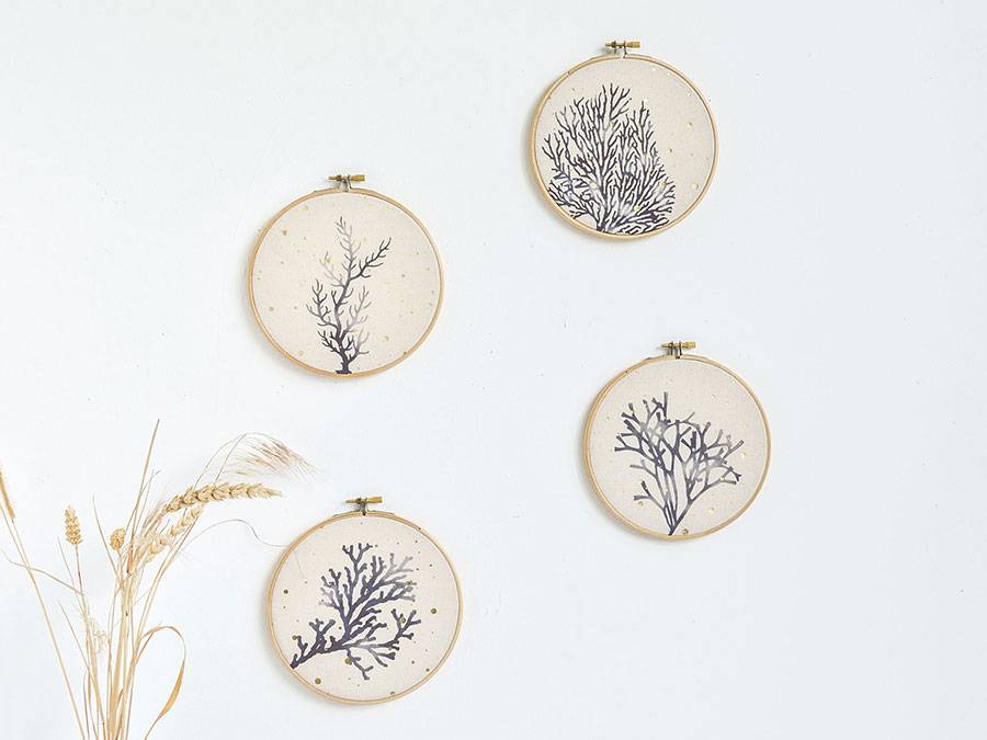 Renna Deluxe Seegras Bild mit Gold Riesige Rabatte