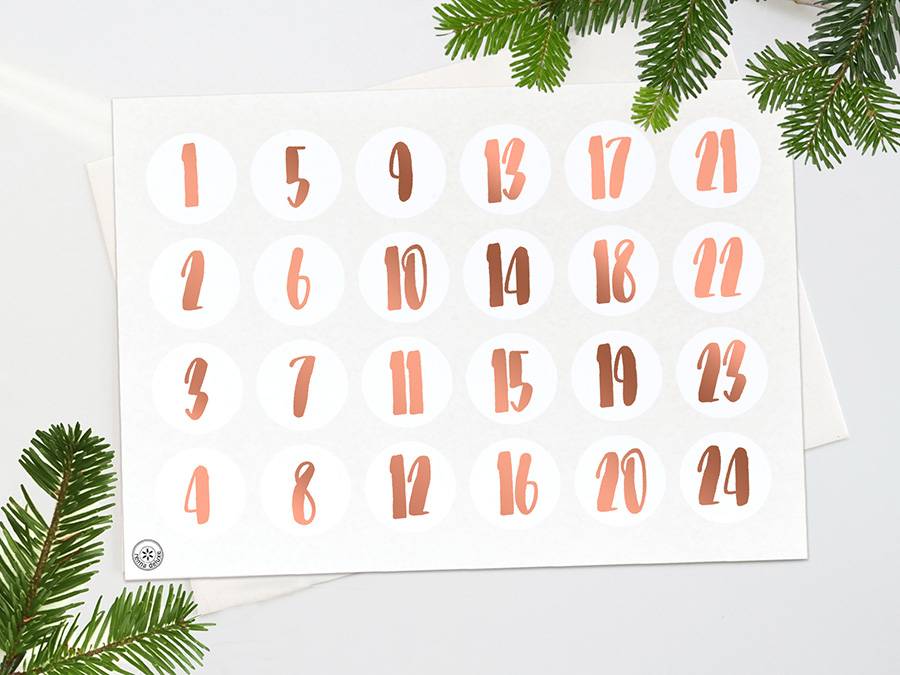 Renna Deluxe ADVENTSKALENDER Zahlen in GOLD Fabrikverkauf