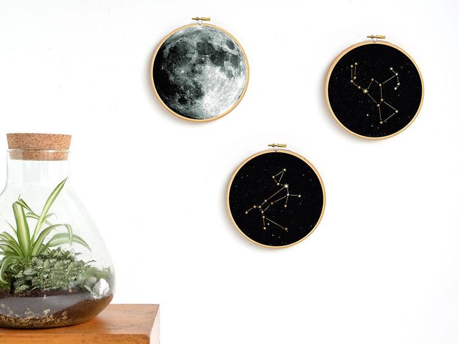Renna Deluxe ORION Sternbild im Stickrahmen Fabrik Onlineshop