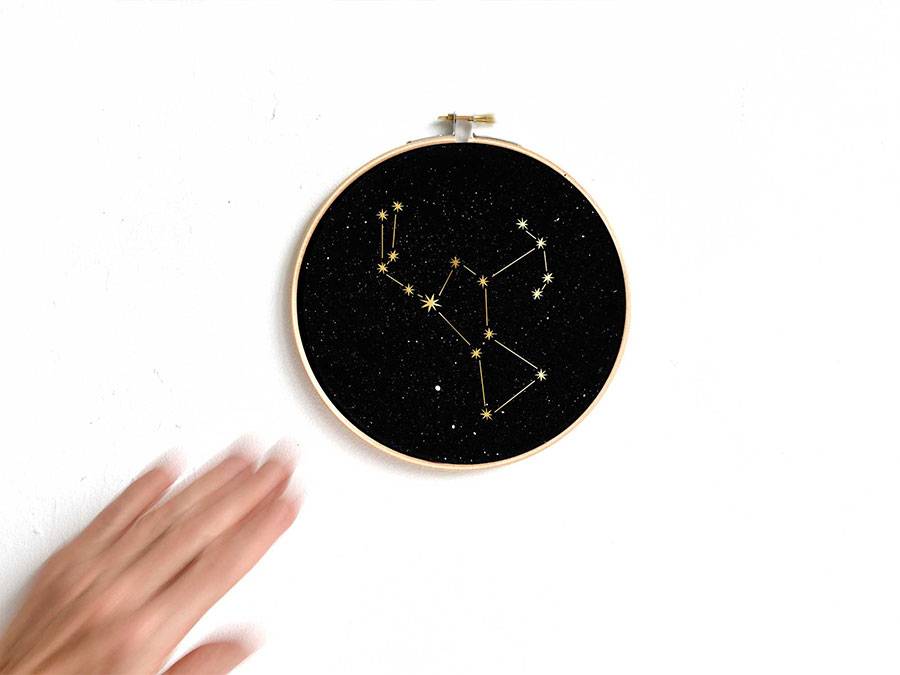 Renna Deluxe ORION Sternbild im Stickrahmen Fabrik Onlineshop
