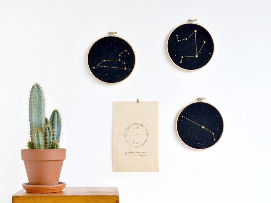 Renna Deluxe Schütze Sternzeichen Bild im Stickrahmen Sonderangebot