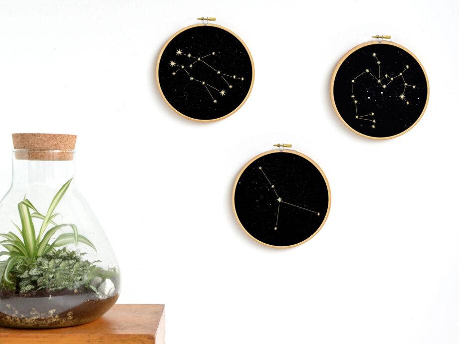 Renna Deluxe Schütze Sternzeichen Bild im Stickrahmen Sonderangebot