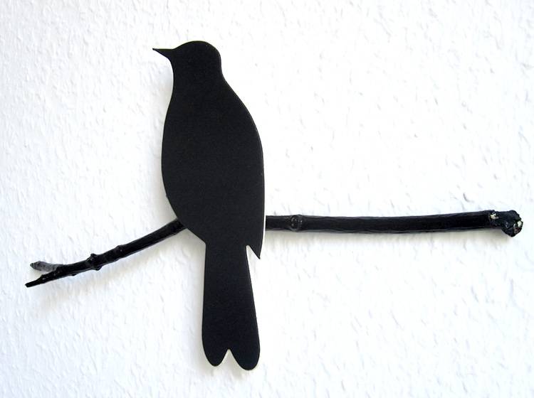 Renna Deluxe Amsel in Schwarz Wandobjekt Rabatt