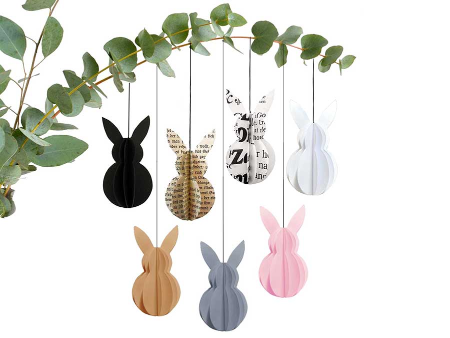 Renna Deluxe Anhänger Osterhase in Schwarz-Weiß Günstig kaufen