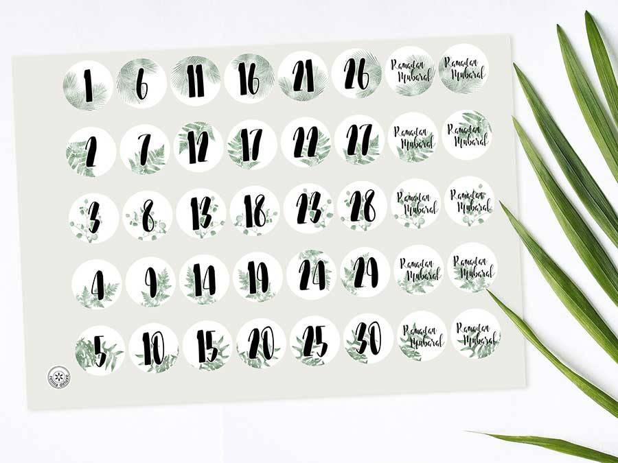 Renna Deluxe RAMADAN Kalender Zahlensticker mit schwarzen Tüten Black Friday