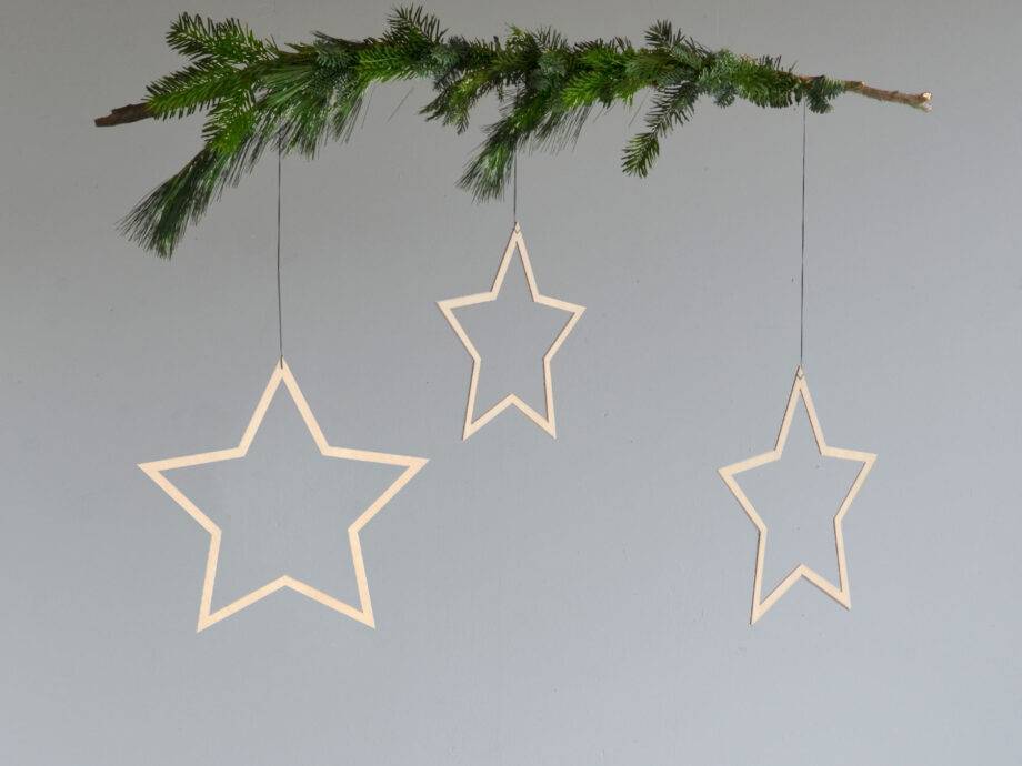 Renna Deluxe Große STERNE aus Holz 3er-Set 50% Rabatt für begrenzte Zeit