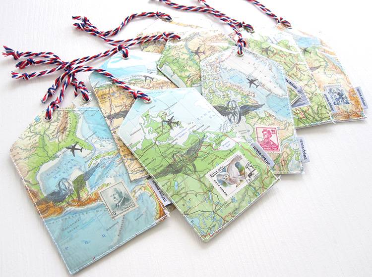Renna Deluxe Atlas Gepäckanhänger aus Landkarten Kostenloser Versand