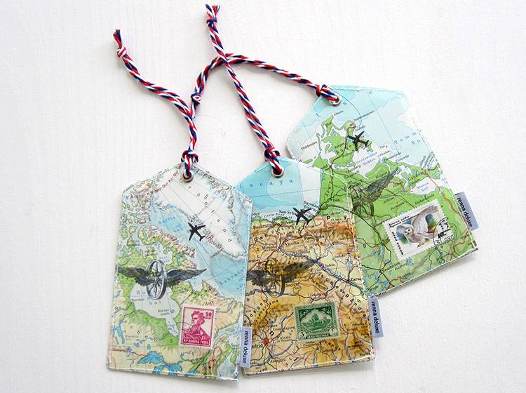Renna Deluxe Atlas Gepäckanhänger aus Landkarten Kostenloser Versand