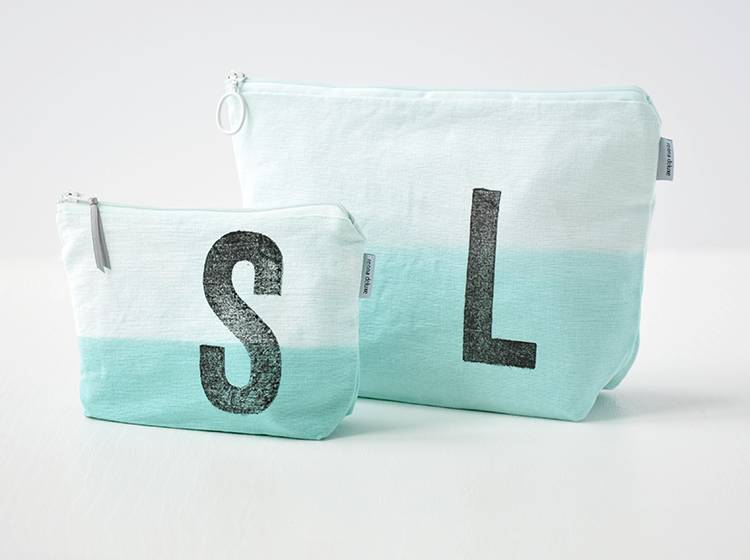 Renna Deluxe Kulturtasche MINT mit Monogramm personalisiert Räumungsverkauf