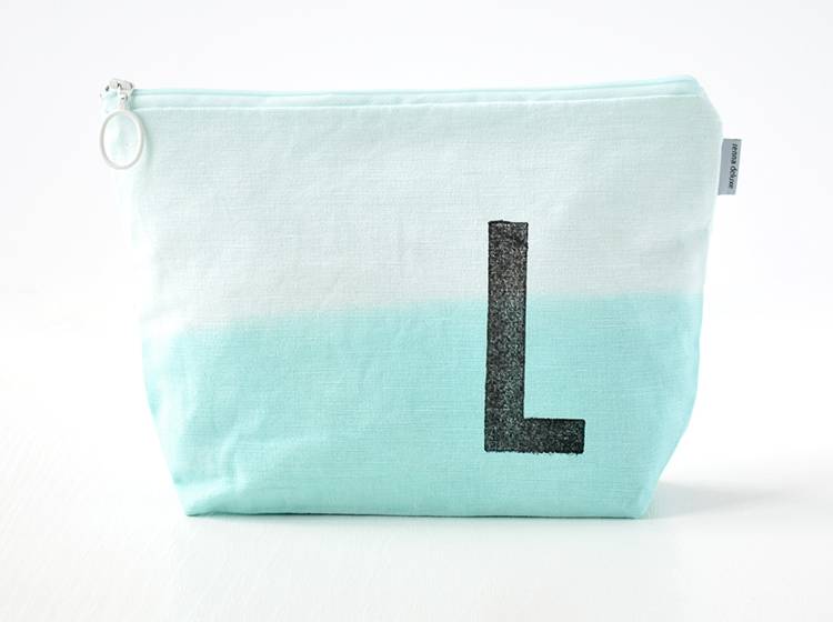Renna Deluxe Kulturtasche MINT mit Monogramm personalisiert Räumungsverkauf