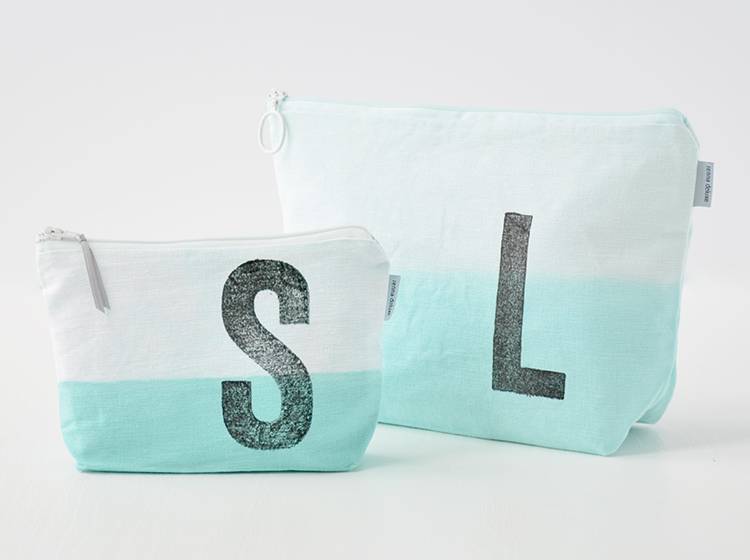 Renna Deluxe Kulturtasche MINT mit Monogramm personalisiert Räumungsverkauf