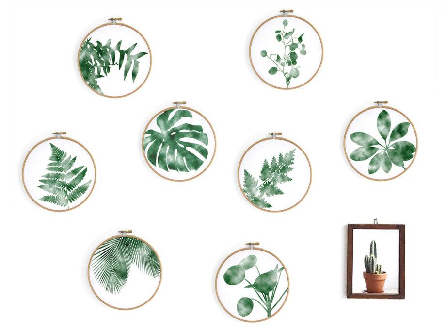 Renna Deluxe Monstera _ Bild im Stickrahmen JETZT KAUFEN