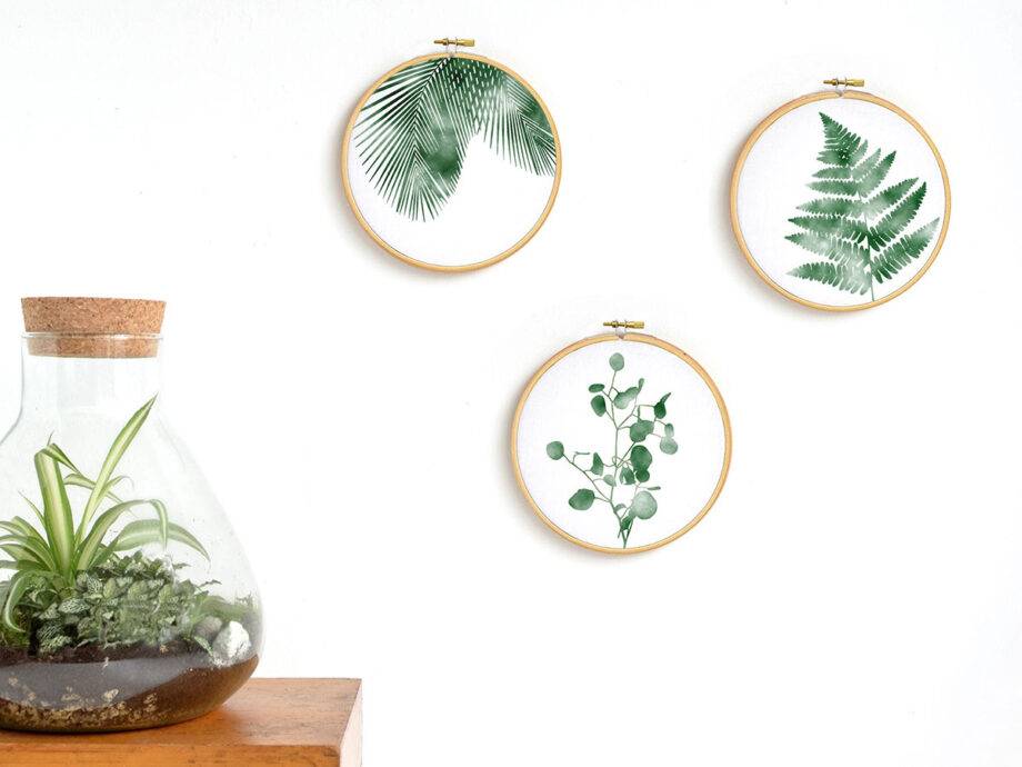 Renna Deluxe Monstera _ Bild im Stickrahmen JETZT KAUFEN