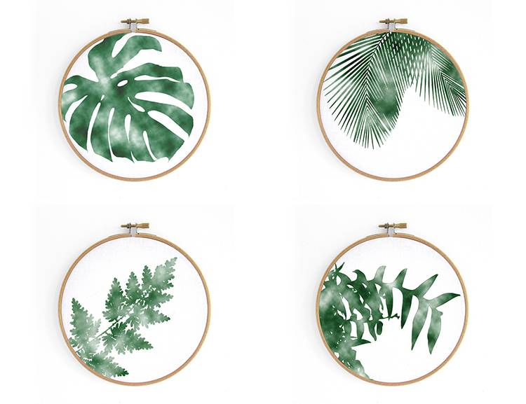 Renna Deluxe Pilea _ Bild im Stickrahmen Letzte 2 Tage