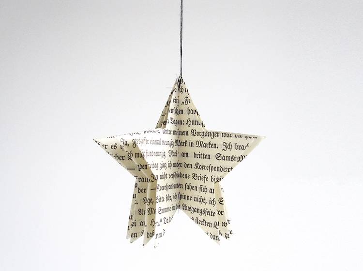 Renna Deluxe Weihnachtskarte mit Stern aus vintage Papier Super Rabatt