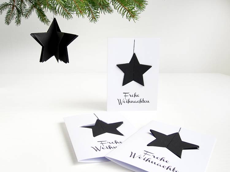 Renna Deluxe Weihnachtskarte mit Stern aus vintage Papier Super Rabatt