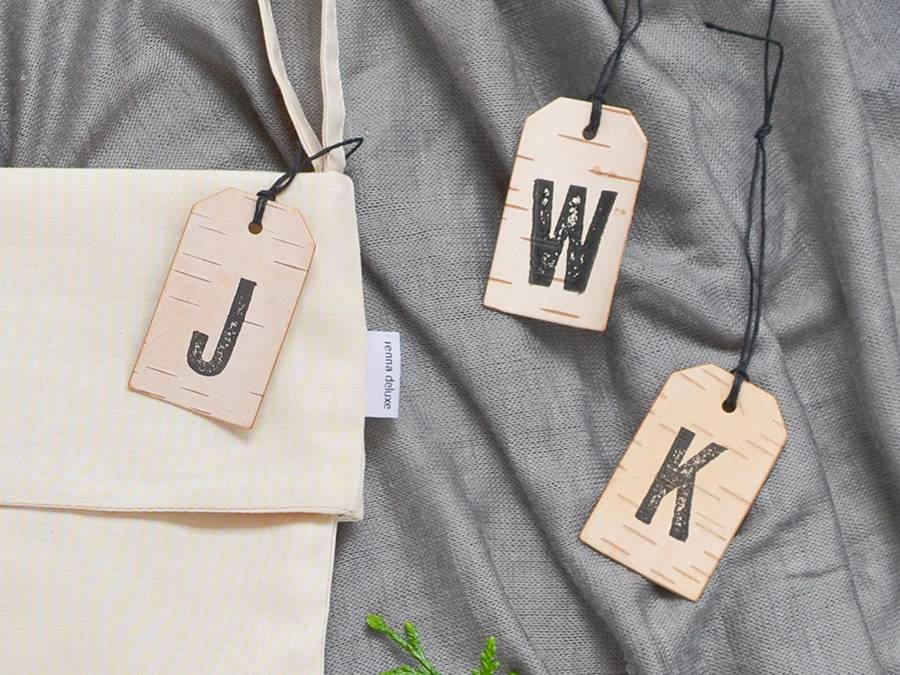 Renna Deluxe Nikolausstiefel mit Monogramm auf Birkenrinde Outlet