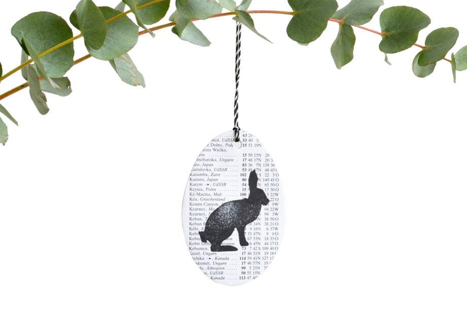 Renna Deluxe Ostereier zum Anhängen mit Hase gestempelt aus Papier Günstiger Verkauf