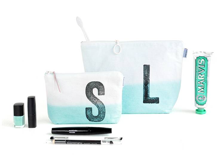 Renna Deluxe Schminktasche MINT mit Monogramm personalisiert Black Friday