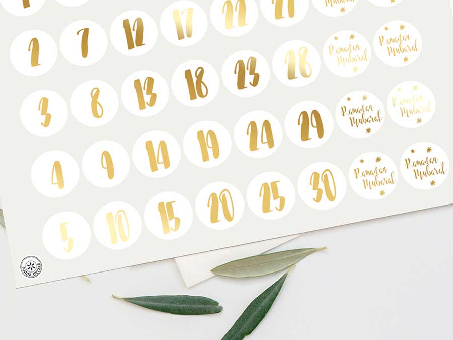 Renna Deluxe RAMADAN Kalender Zahlensticker in GOLD Bestseller