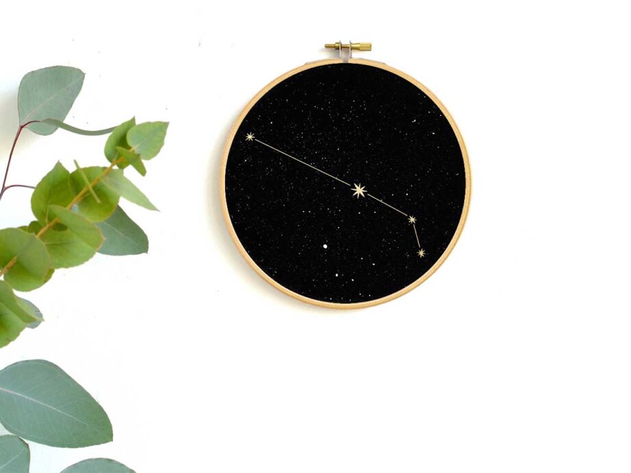 Renna Deluxe Krebs Sternzeichen Bild im Stickrahmen Wochenangebot