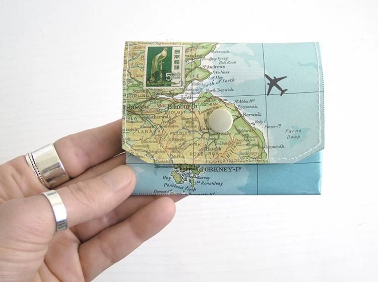 Renna Deluxe Atlas Portemonnaie aus Landkarten Großer Ausverkauf