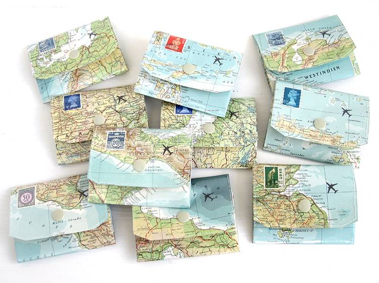 Renna Deluxe Atlas Portemonnaie aus Landkarten Großer Ausverkauf