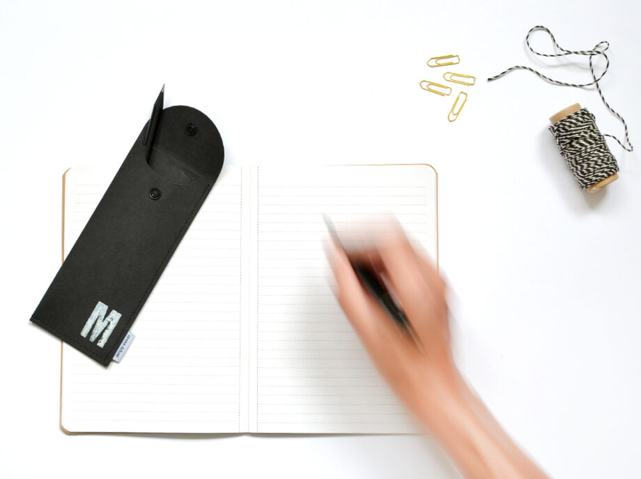 Renna Deluxe Graues Etui für Stifte mit Monogramm vegan Stifteetui Zeitlich begrenztes Angebot