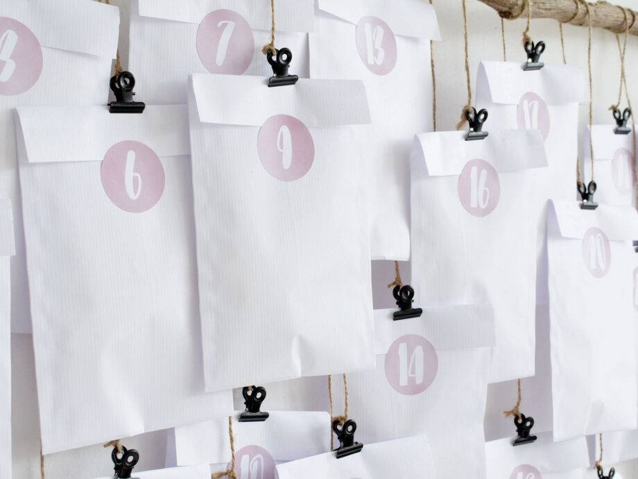 Renna Deluxe Adventskalender ROSA Handlettering Neuheiten