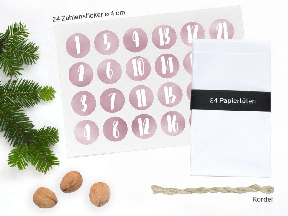 Renna Deluxe Adventskalender ROSA Handlettering Neuheiten
