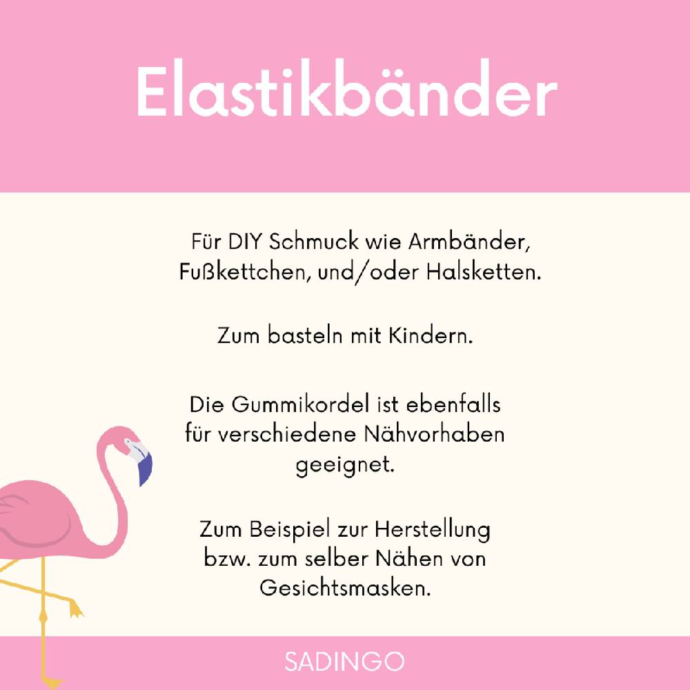 Sadingo Elastische Schnur 10x15 Meter 1 mm für Armbänder Bestseller