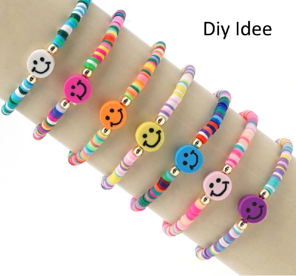 Sadingo Polymer Clay Perlen | 40 Stk., 10mm, Smileys Saisonale Angebote
