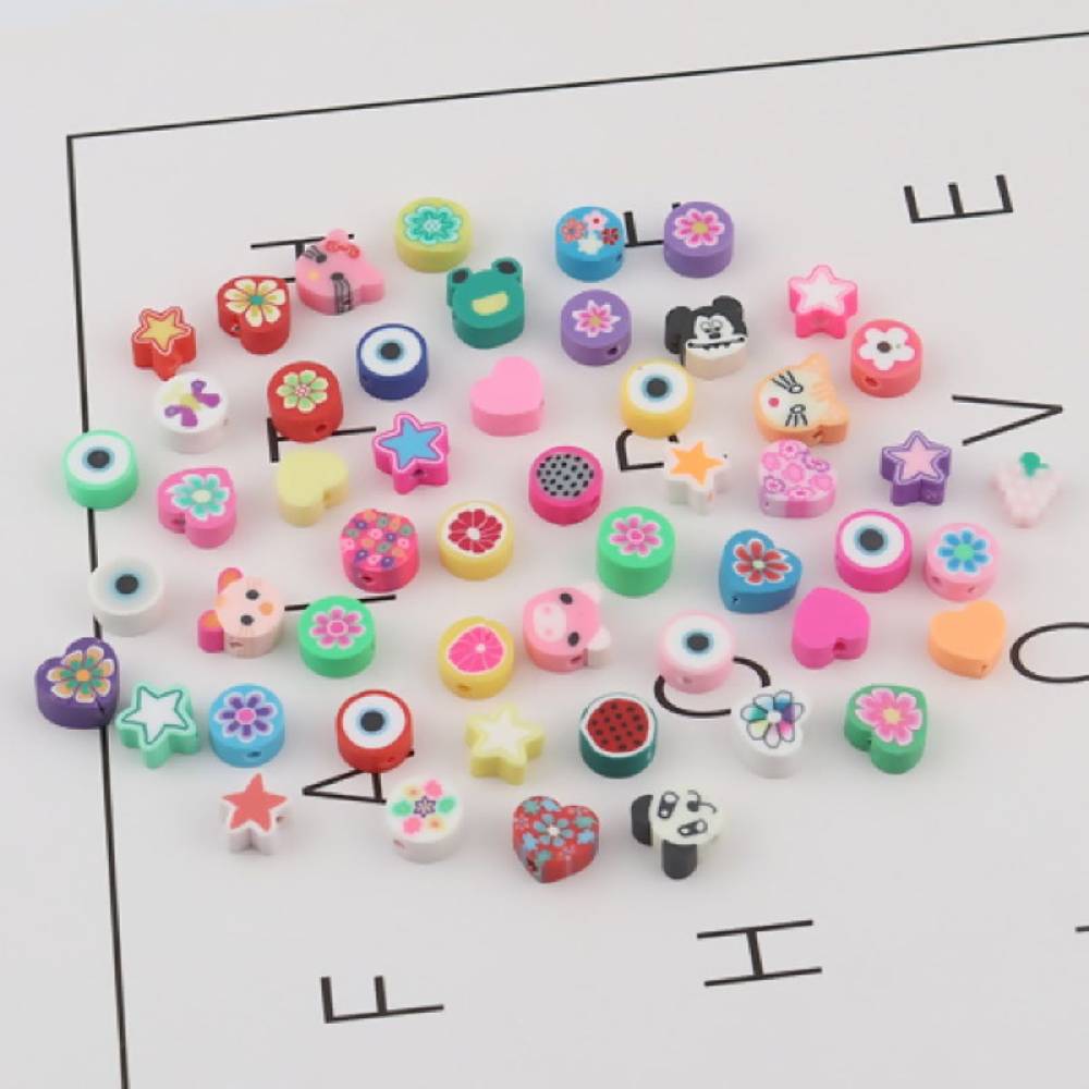 Sadingo Polymer Clay Perlen | 50 Stk., bunter Mix Räumungsverkauf