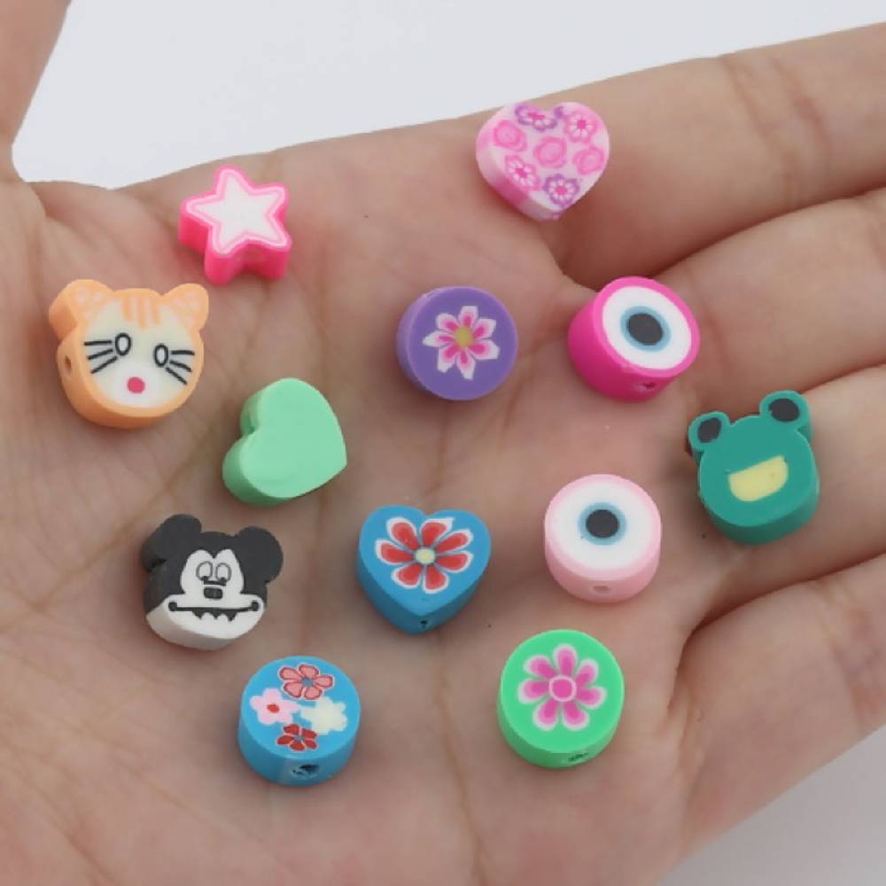Sadingo Polymer Clay Perlen | 50 Stk., bunter Mix Räumungsverkauf