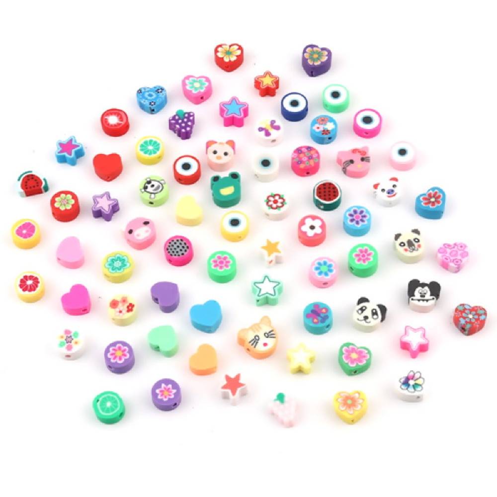 Sadingo Polymer Clay Perlen | 50 Stk., bunter Mix Räumungsverkauf