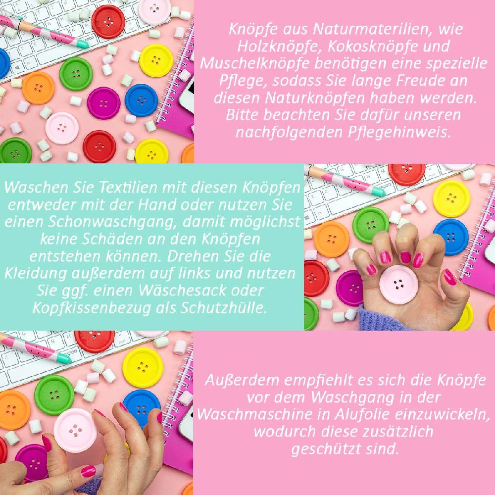 Sadingo Holzknöpfe / 50 Stk. / Ø 2,3 cm Bis zu 55% Rabatt