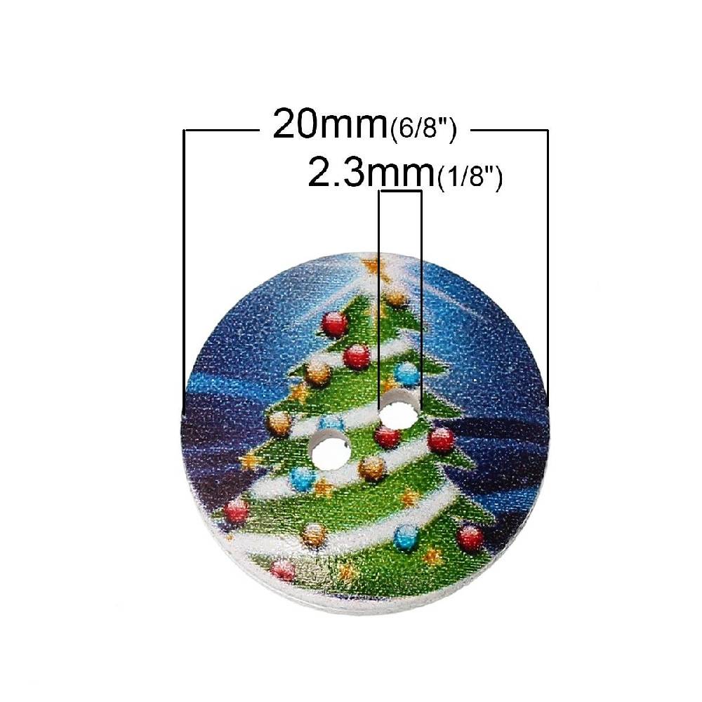 Sadingo Holzknöpfe Weihnachten 2 Stück, Ø 2 mm Fabrikladen
